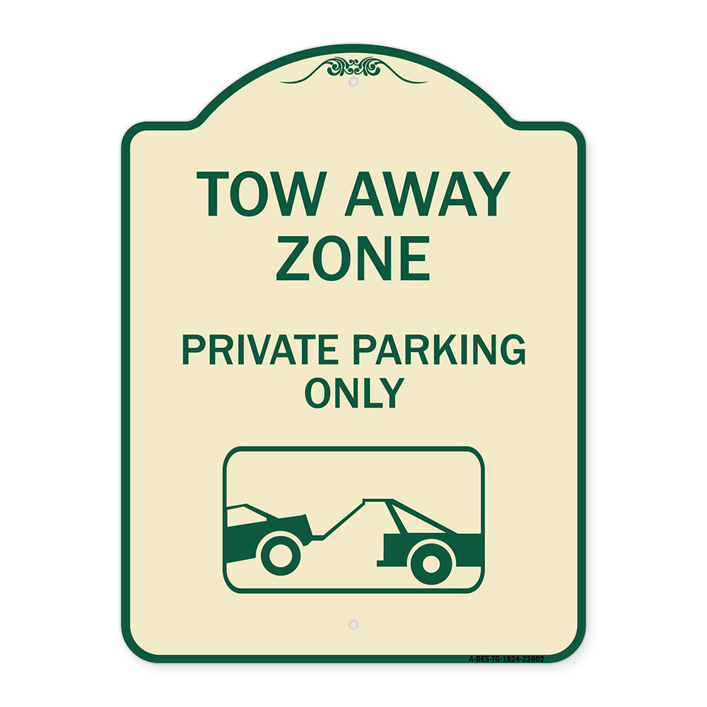Tow Away Zone - Private Parking Only (With Car Towing Symbol)