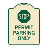 Stop - Permit Parking Only (With Stop Symbol)