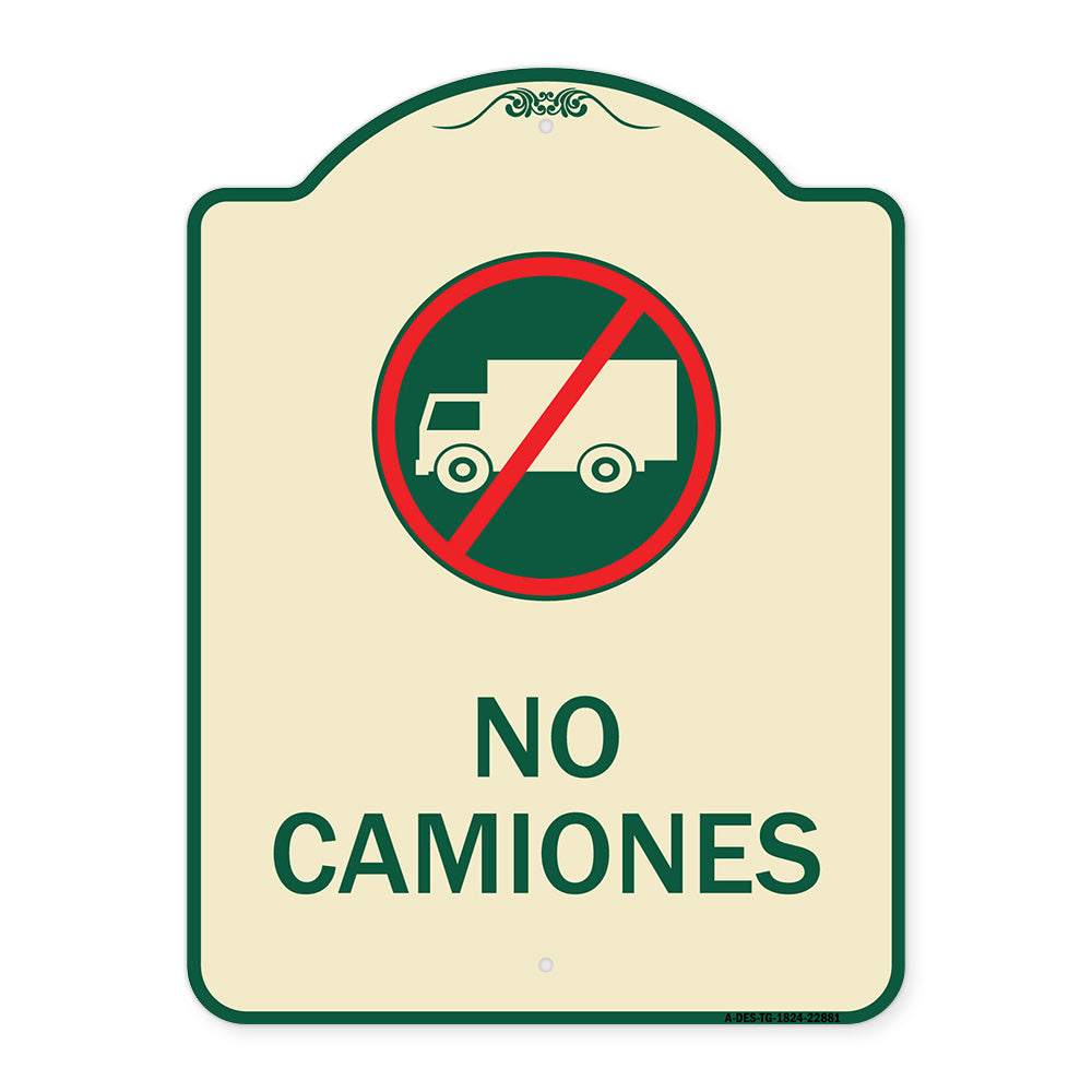 Spanish Traffic Sign No Camiones (No Trucks) (With Graphic)