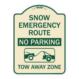 Snow Emergency Route Tow Away Zone with Graphic
