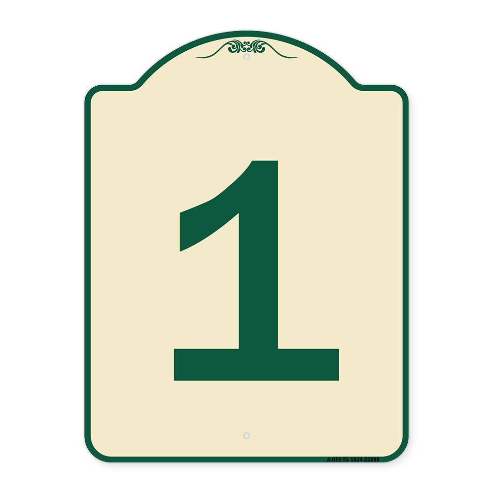 Sign with Number 1