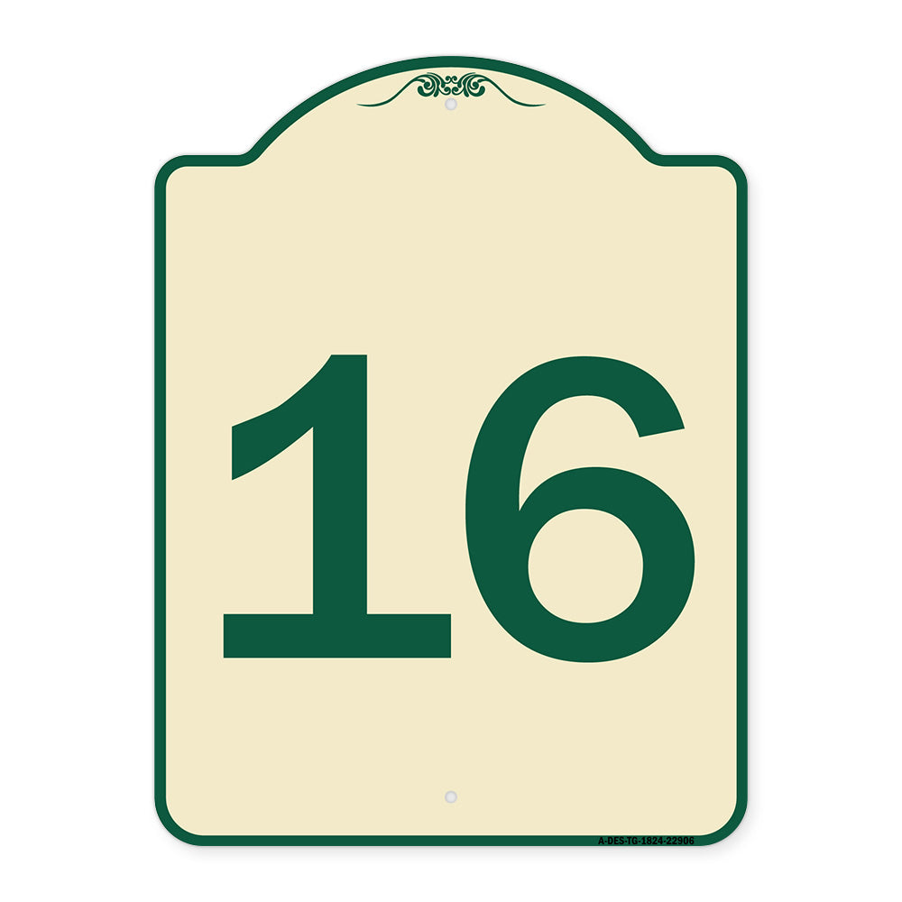 Sign with Number '16
