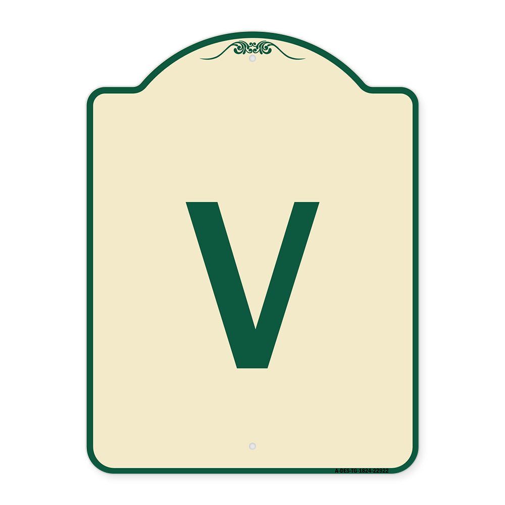 Sign with Letter V