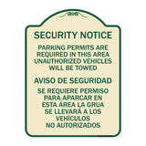 Parking Permits Are Required in This Area Unauthorized Vehicles Will Be Towed Aviso De Seguridad - Se Requiere Permiso Para Aparcar