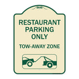 Restaurant Parking Only Tow-Away Zone (With Car Tow Graphic)