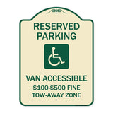 Reserved Parking Van Accessible $100-$500 Fine Tow Away Zone (With Graphic)