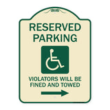 Reserved Parking Violators Will Be Fined and Towed (Right Arrow Symbol)