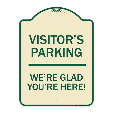 Reserved Parking Sign Visitor Parking We're Glad You're Here!