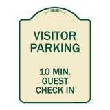 Reserved Parking Sign Visitor Parking 10 Min. Guest Check In