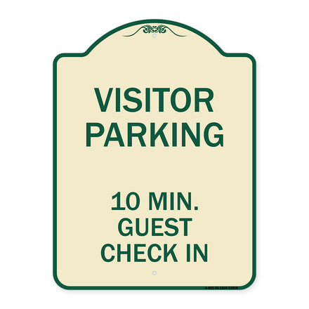 Reserved Parking Sign Visitor Parking 10 Min. Guest Check In