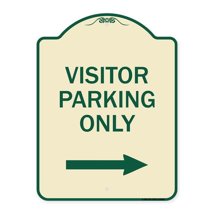 Reserved Parking Sign Visitor Parking Only (With Right Arrow)