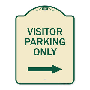 Reserved Parking Sign Visitor Parking Only (With Right Arrow)