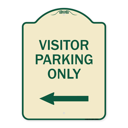 Reserved Parking Sign Visitor Parking Only (With Left Arrow)