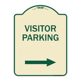 Reserved Parking Sign Visitor Parking (Arrow Pointing Right)