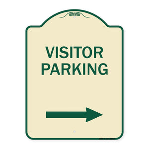 Reserved Parking Sign Visitor Parking (Arrow Pointing Right)