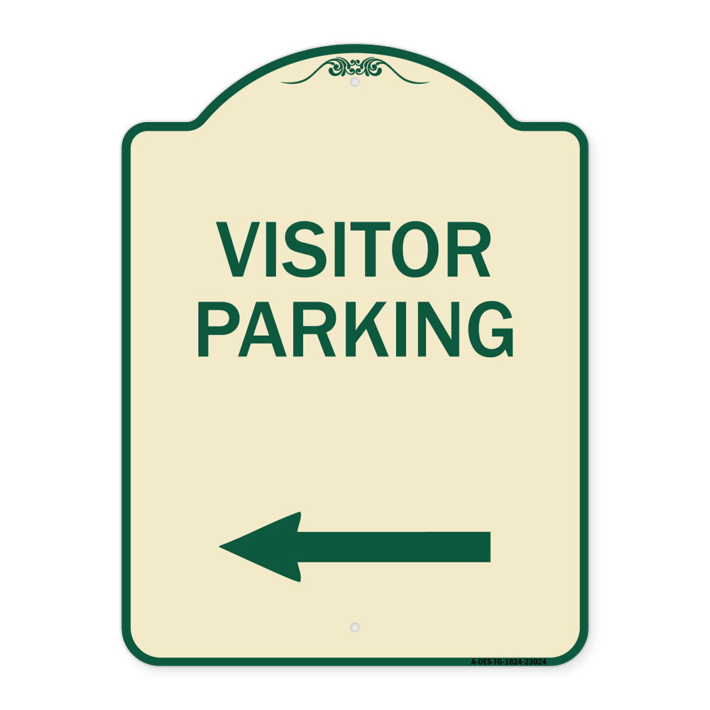 Reserved Parking Sign Visitor Parking (Arrow Pointing Left)
