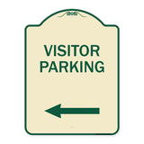 Reserved Parking Sign Visitor Parking (Arrow Pointing Left)