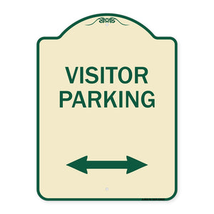 Reserved Parking Sign Visitor Parking (Arrow Pointing Left and Right)