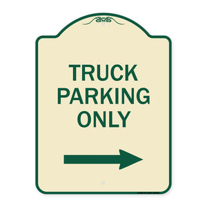 Reserved Parking Sign Truck Parking Only with Right Arrow