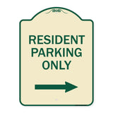 Reserved Parking Sign Resident Parking Only (With Right Arrow)