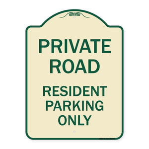 Reserved Parking Sign Private Road - Resident Parking Only