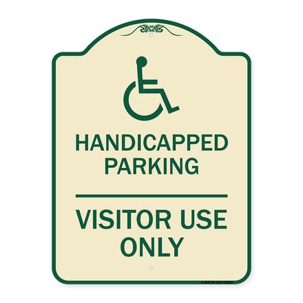 Reserved Parking Sign Handicapped Parking Visitor Use Only with Graphic