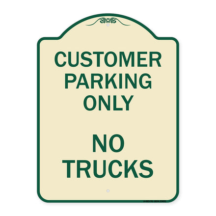 Reserved Parking Sign Customer Parking Only No Trucks