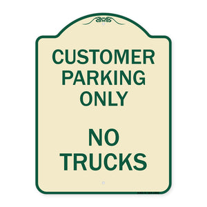 Reserved Parking Sign Customer Parking Only No Trucks