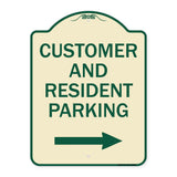 Reserved Parking Sign Customer and Visitor Parking (With Right Arrow)