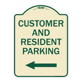 Reserved Parking Sign Customer and Visitor Parking (With Left Arrow)