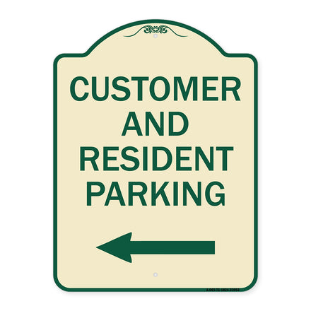 Reserved Parking Sign Customer and Visitor Parking (With Left Arrow)