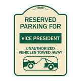 Reserved Parking for Vice President Unauthorized Vehicles Towed Away (With Car Tow Graphic)