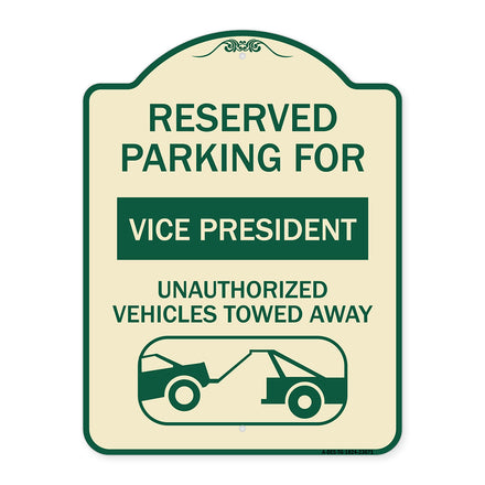 Reserved Parking for Vice President Unauthorized Vehicles Towed Away (With Car Tow Graphic)