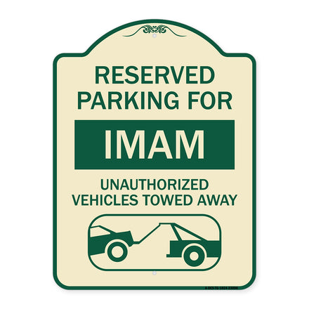 Reserved Parking for Imam Unauthorized Vehicles Towed Away (With Tow Away Graphic)