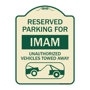 Reserved Parking for Imam Unauthorized Vehicles Towed Away (With Tow Away Graphic)