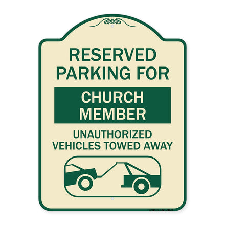 Reserved Parking for Church Member Unauthorized Vehicles Towed Away (With Tow Away Graphic)