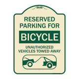 Reserved Parking for Bicycle Unauthorized Vehicles Towed Away (With Tow Away Graphic)
