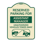 Reserved Parking for Assistant Manager Unauthorized Vehicles Towed Away (With Car Tow Graphic)
