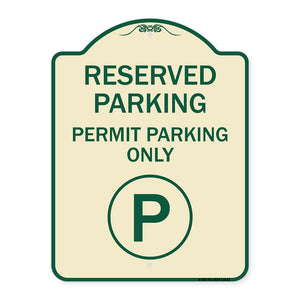 Reserved Parking - Permit Parking Only with Symbol