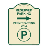 Reserved Parking - Permit Parking Only with Symbol and Right Arrow