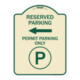 Reserved Parking - Permit Parking Only with Symbol and Left Arrow