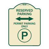 Reserved Parking - Permit Parking Only with Symbol and Bidirectional Arrow