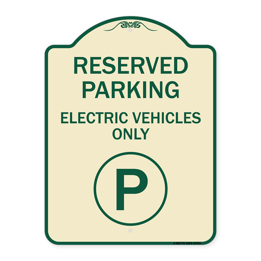 Reserved Parking - Electric Vehicles Only (With Parking Symbol)