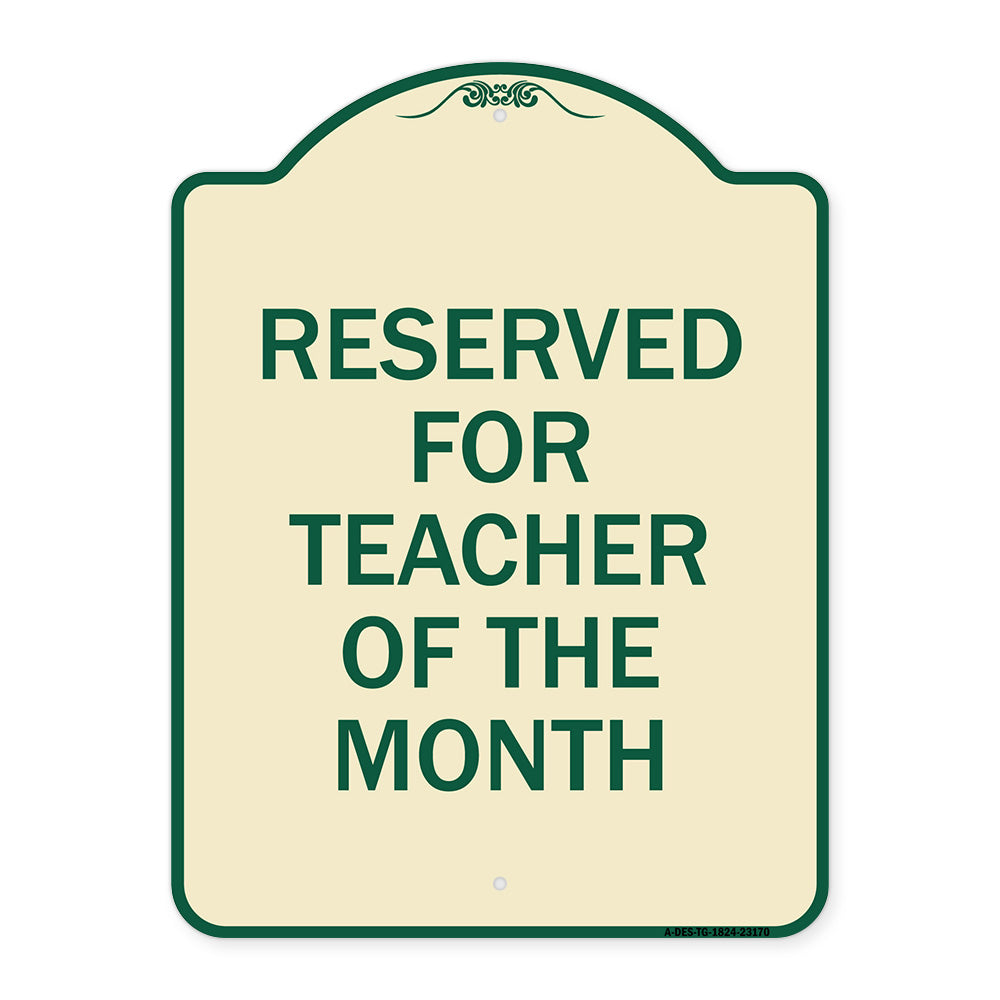 Reserved for Teacher of the Month