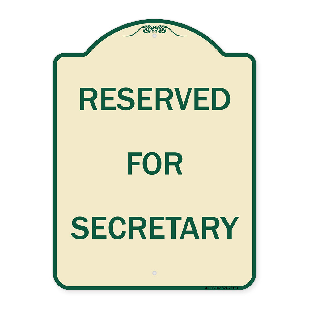 Reserved for Secretary