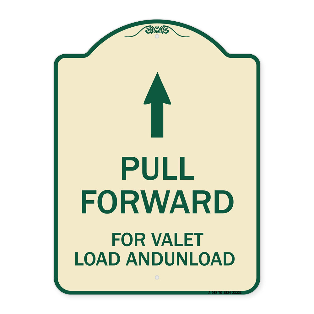 Pull Forward for Valet Load and Unload (With Up Arrow)