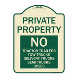 Private Property Sign Private Property No Tractor Trailers Tow Trucks Delivery Trucks Semi Trucks Buses