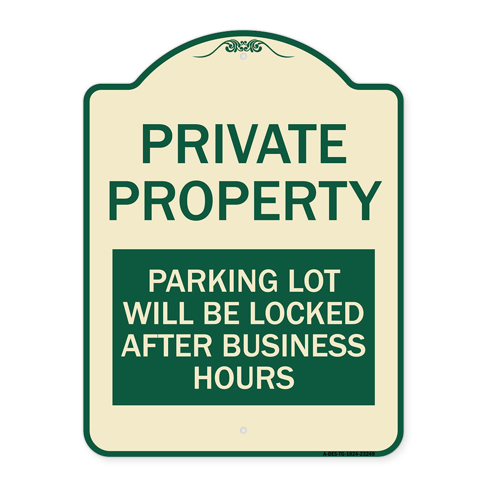 Private Property Parking Lot Will Be Locked After Business Hours