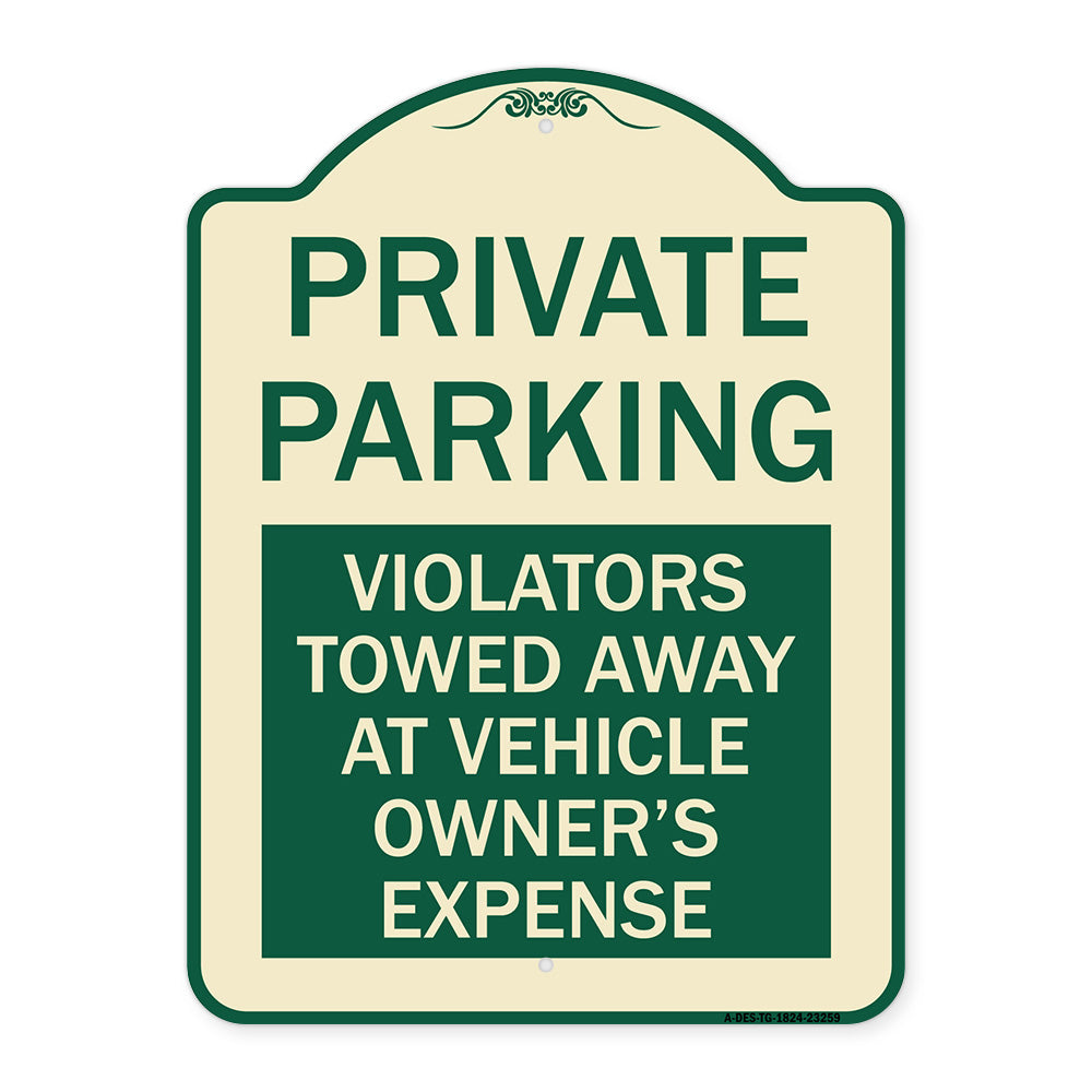 Private Parking Violators Towed Away at Vehicle Owner's Expense