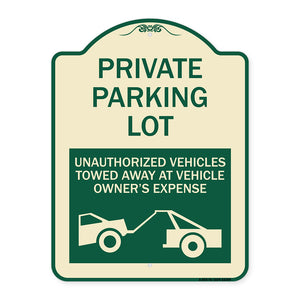 Private Parking Lot Unauthorized Vehicles Towed at Owner Expense